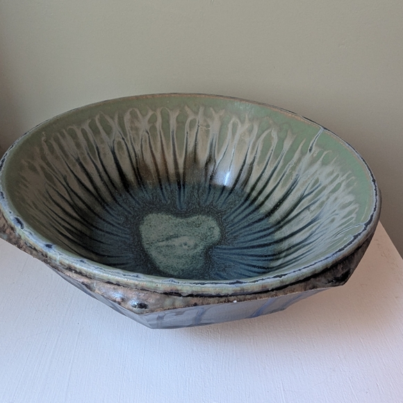 Richard Aerni Studio Art Pottery Bowl Aqua Blue Green Signed - Picture 3 of 11